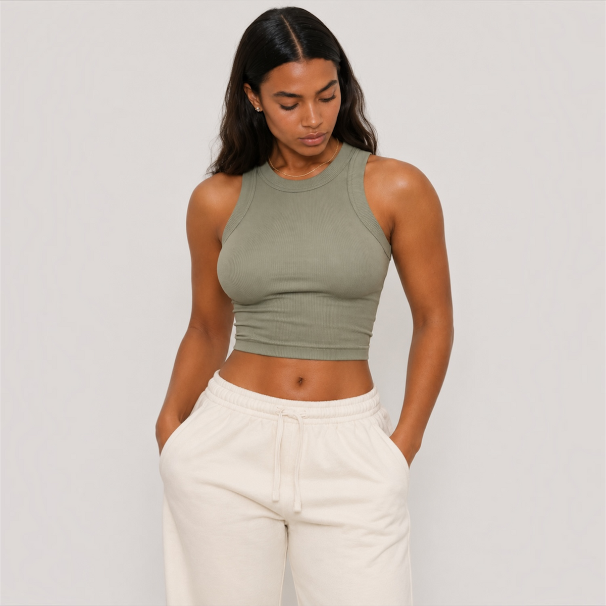 DonDeMarco Organic Rib Crop Tank, editorial product image 2