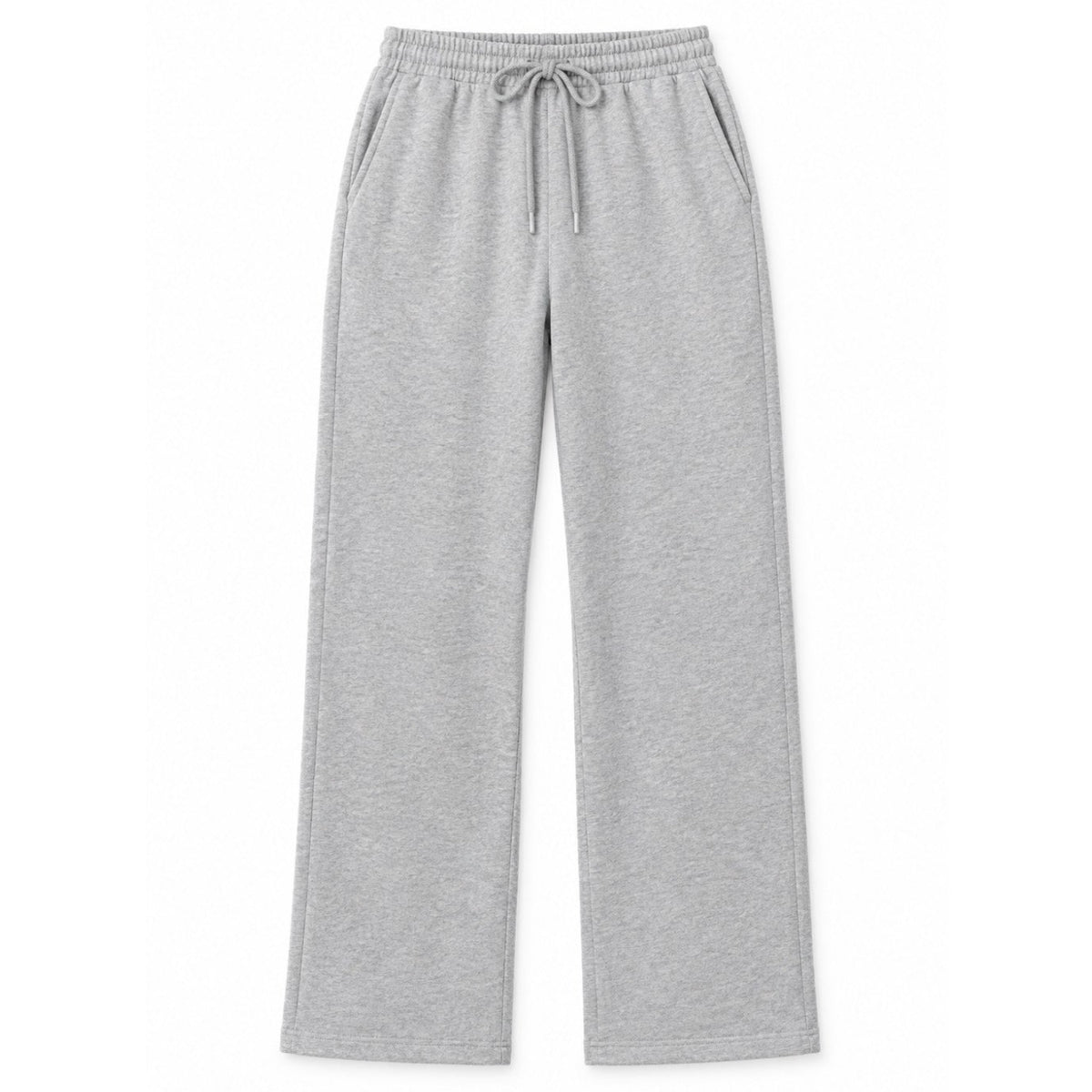 DonDeMarco Wide Leg Fleece Sweatpants in Heather Gray