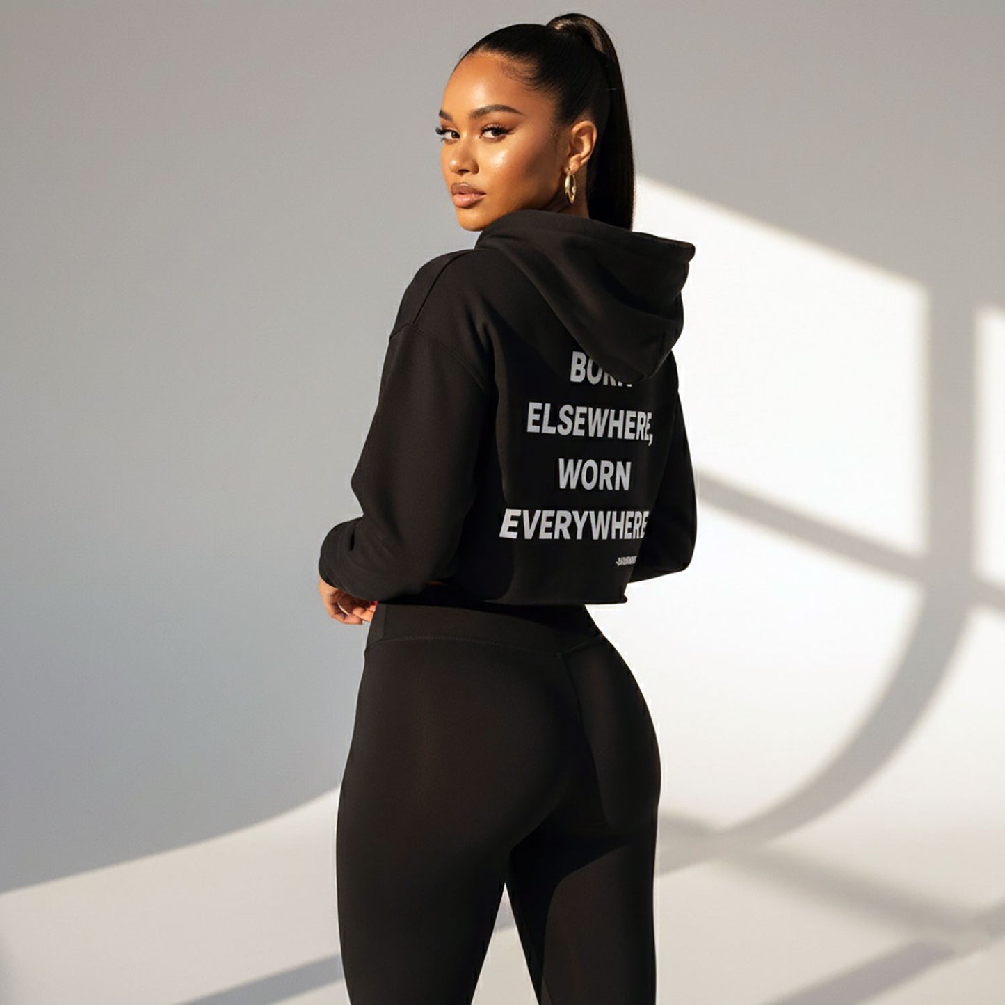 DonDeMarco “Passport” Women’s Cropped Hoodie – Born Elsewhere, Worn Everywhere