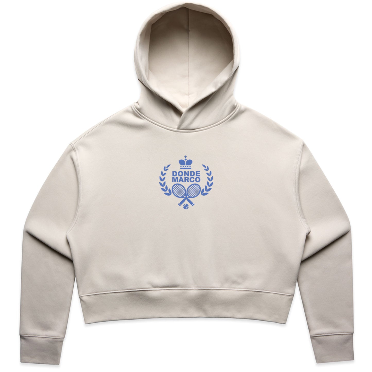 Women's Crown & Racket Cropped Hoodie by DonDeMarco