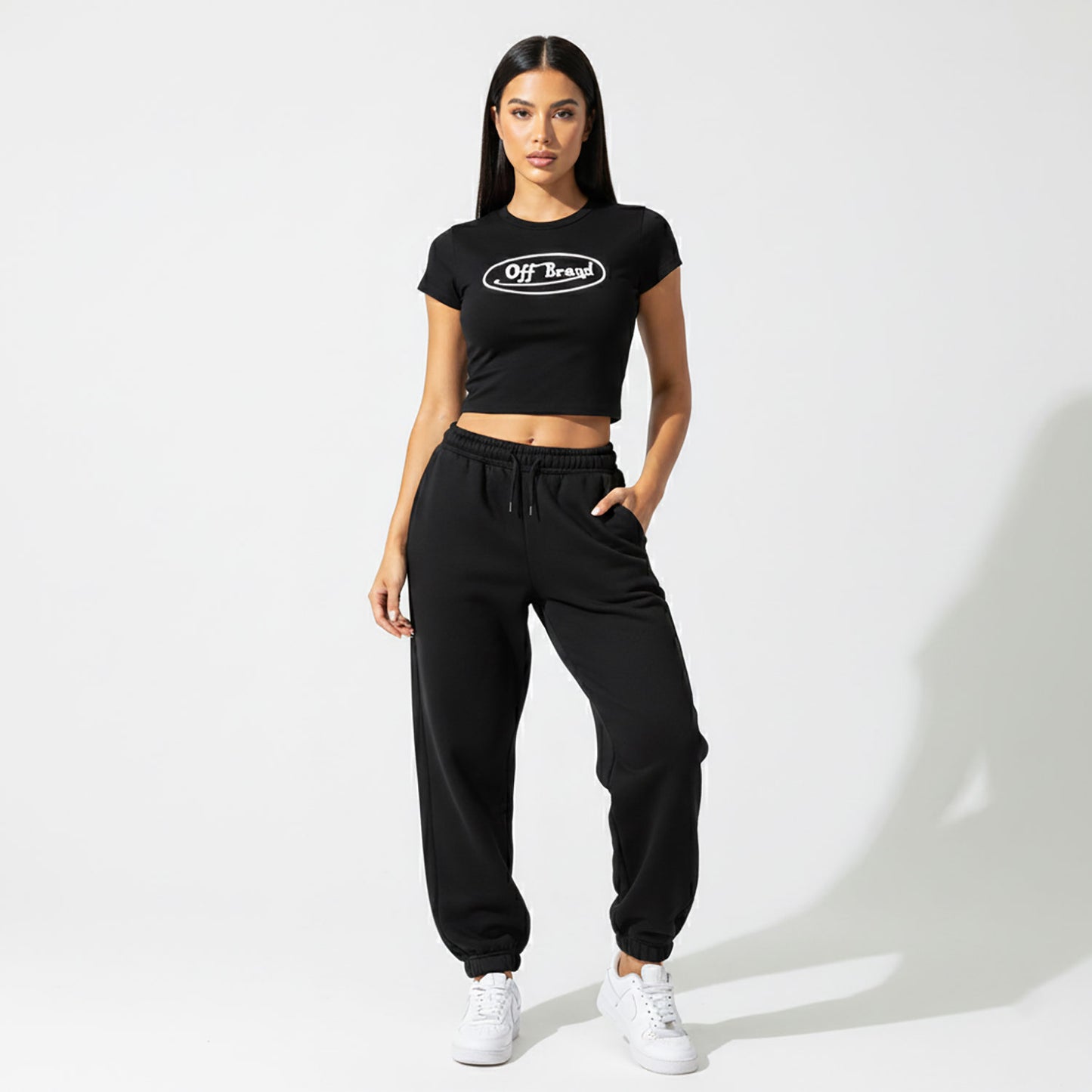 Off-Brand Oval Script Badge Logo Baby Tee – Mini Streetwear T-Shirt