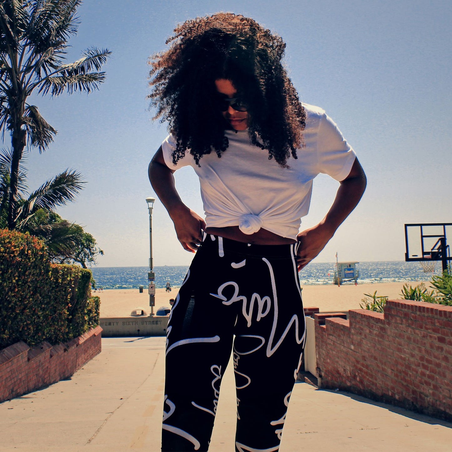 DonDeMarco black monogram print leggings