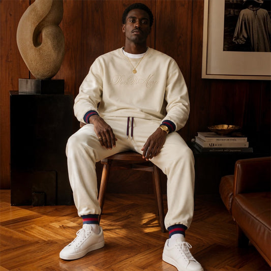 DonDeMarco Signature Tonal Sweatsuit in cream, image 1