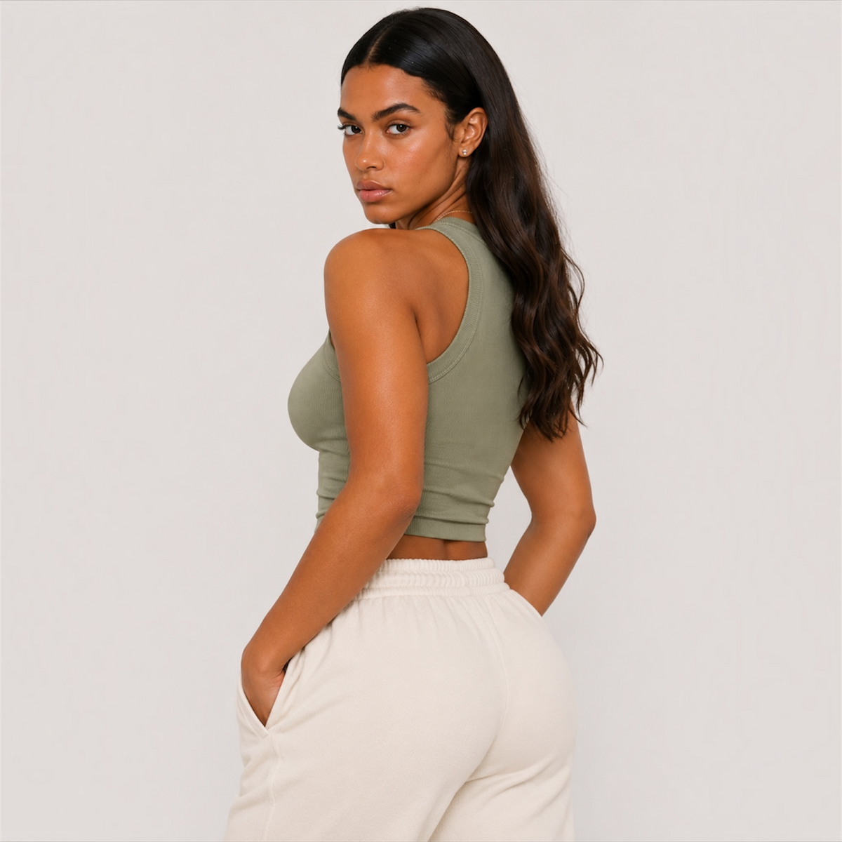 DonDeMarco Organic Rib Crop Tank, editorial product image 1