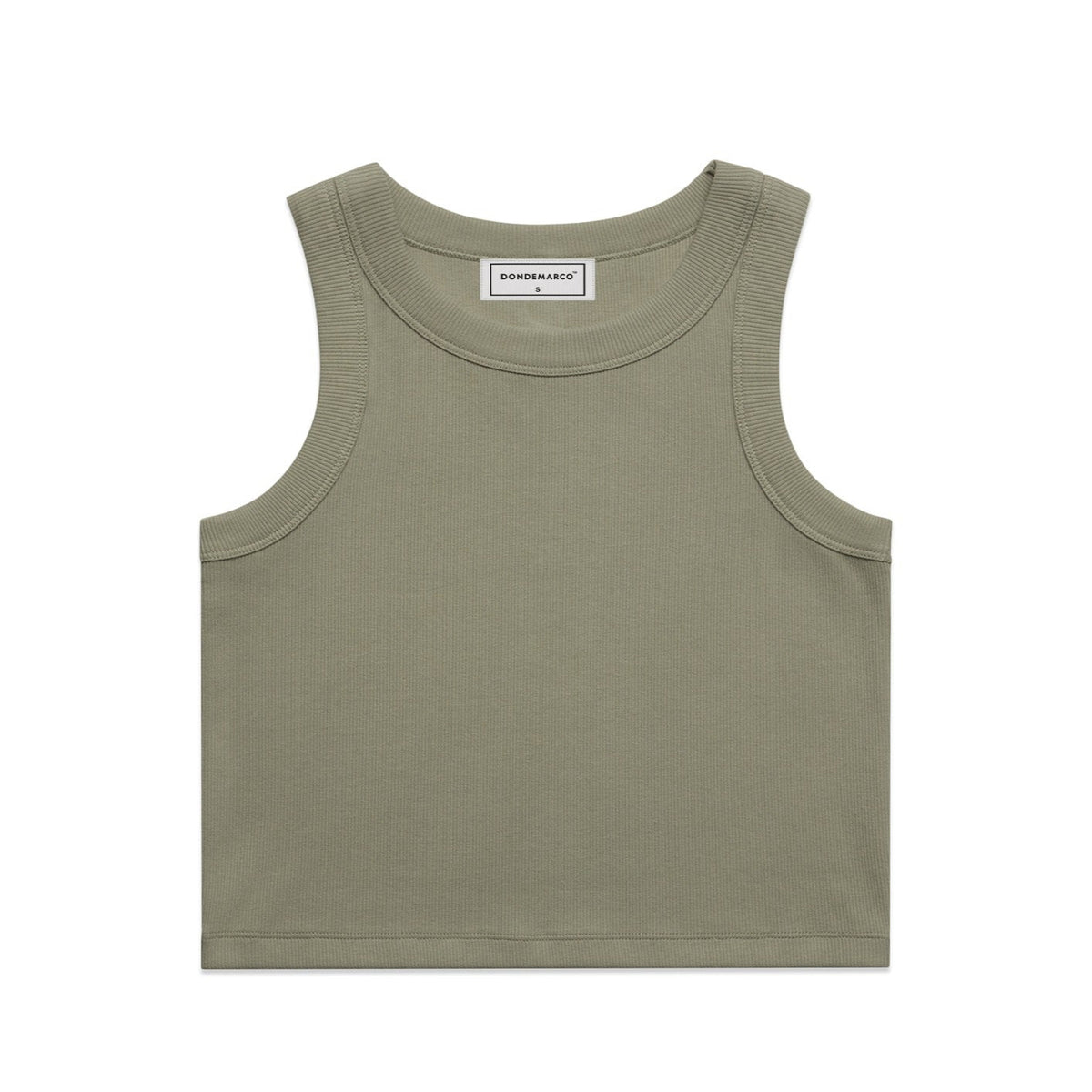 DonDeMarco Organic Rib Crop Tank in sage
