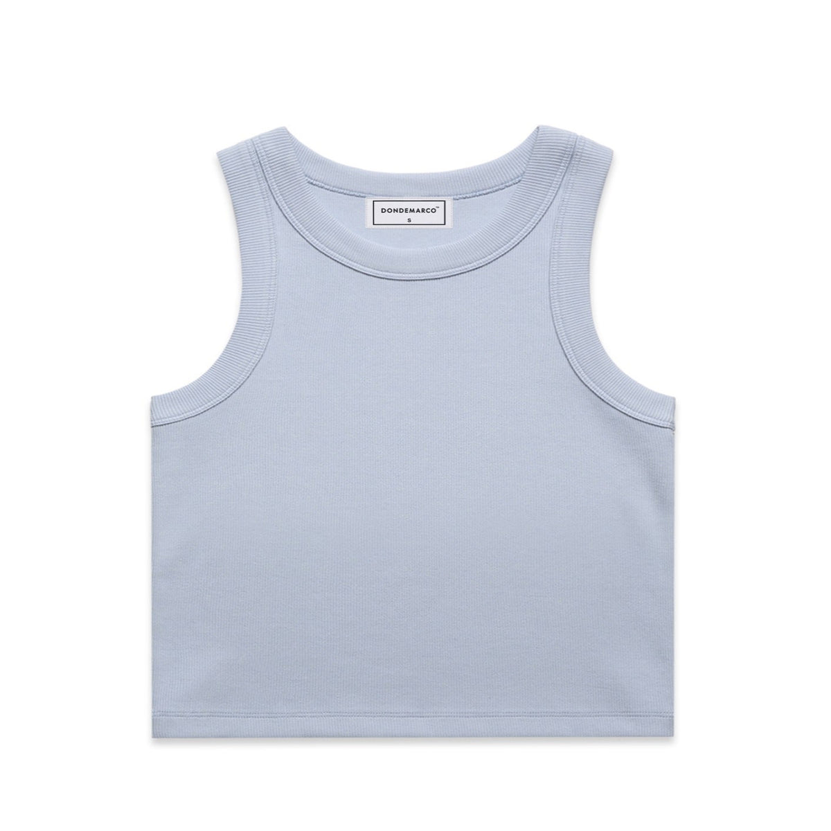 DonDeMarco Organic Rib Crop Tank in powder blue