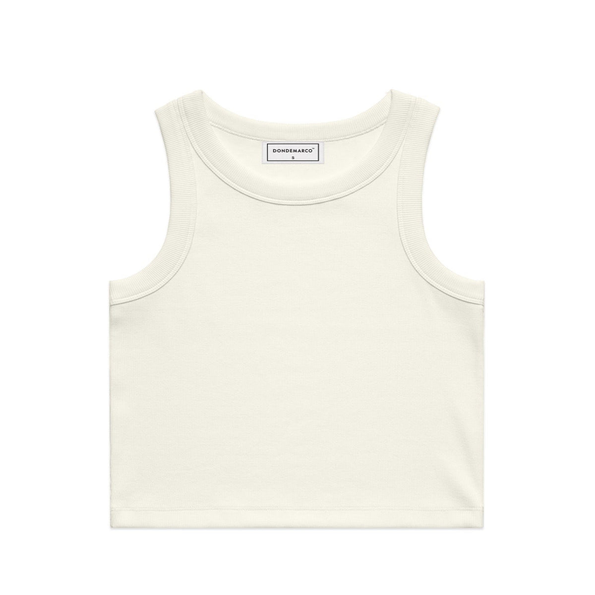 DonDeMarco Organic Rib Crop Tank in cream