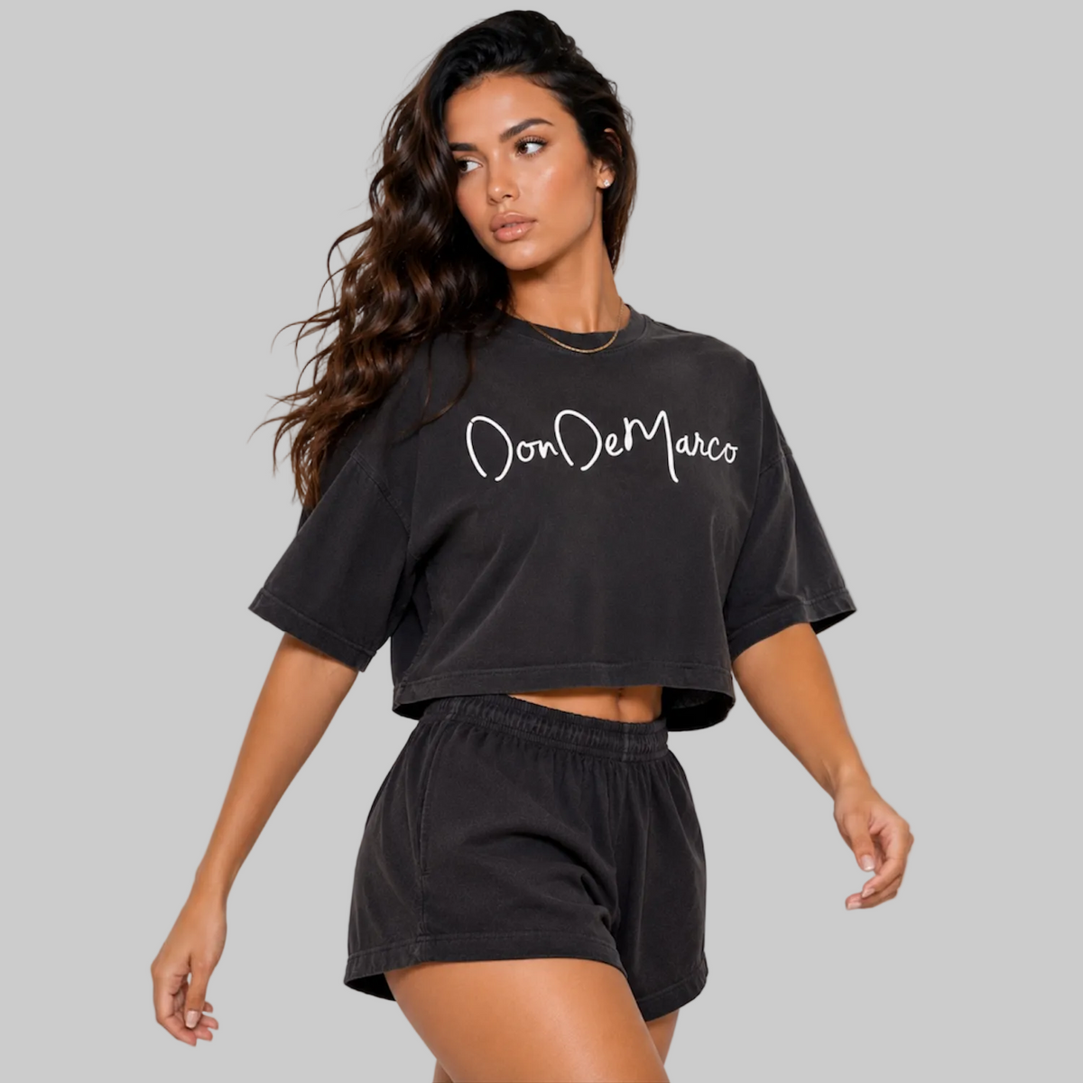 DonDeMarco Washed Black Signature Short Set, editorial view 2