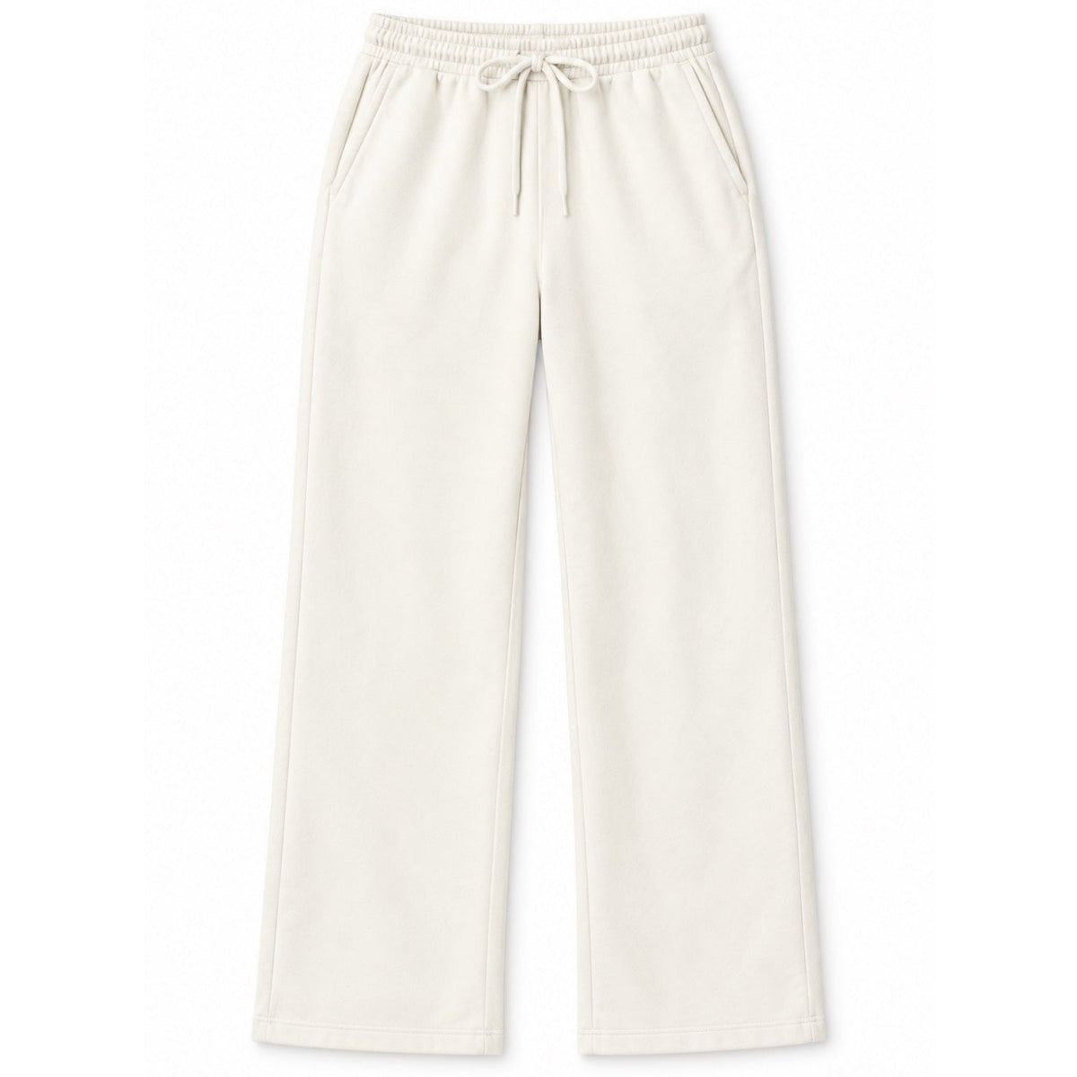 DonDeMarco Wide Leg Fleece Sweatpants in Cream