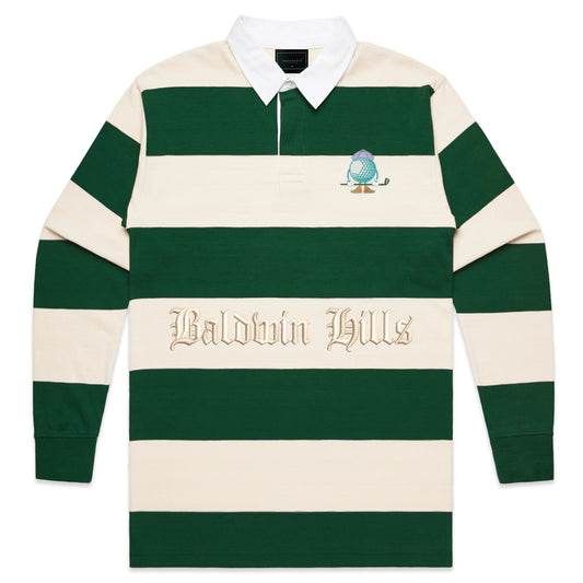 Baldwin Hills Golf Stripe Rugby Shirt-DonDeMarco