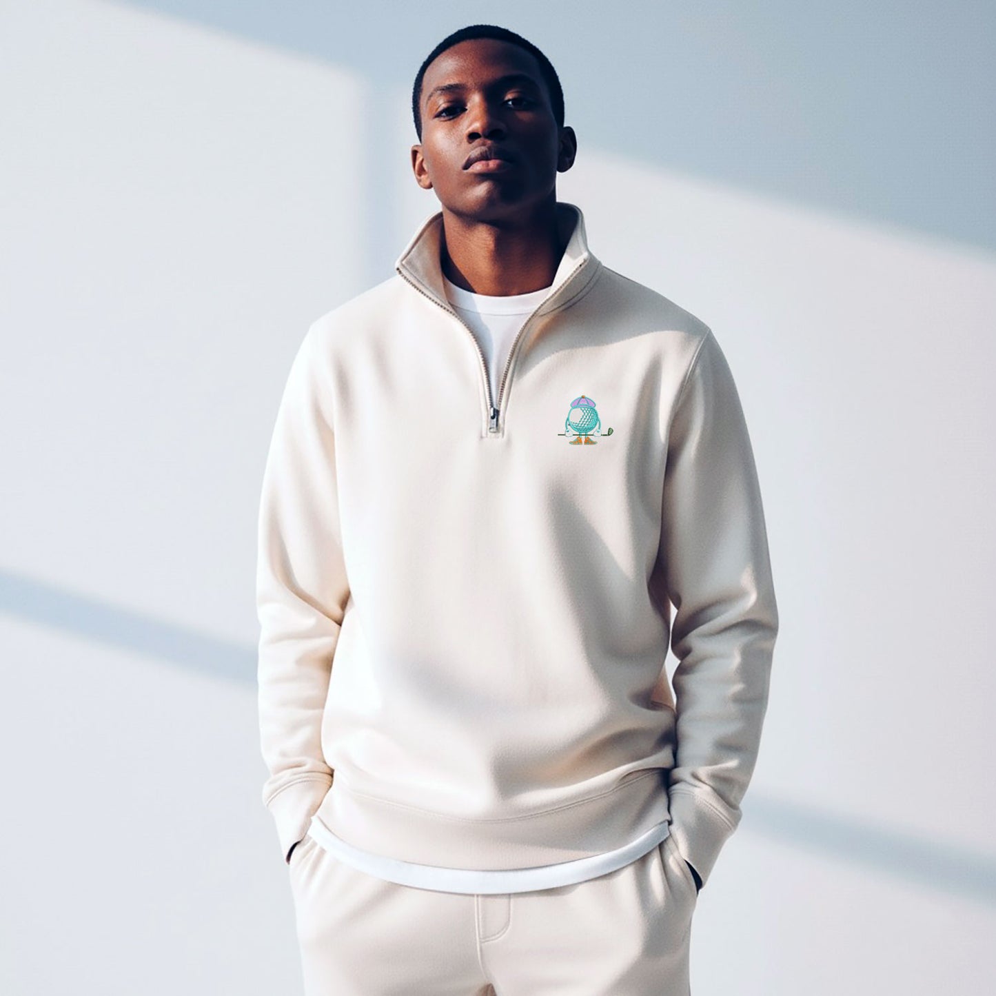 The Clubhouse Quarter Zip Sweatshirt – Cream