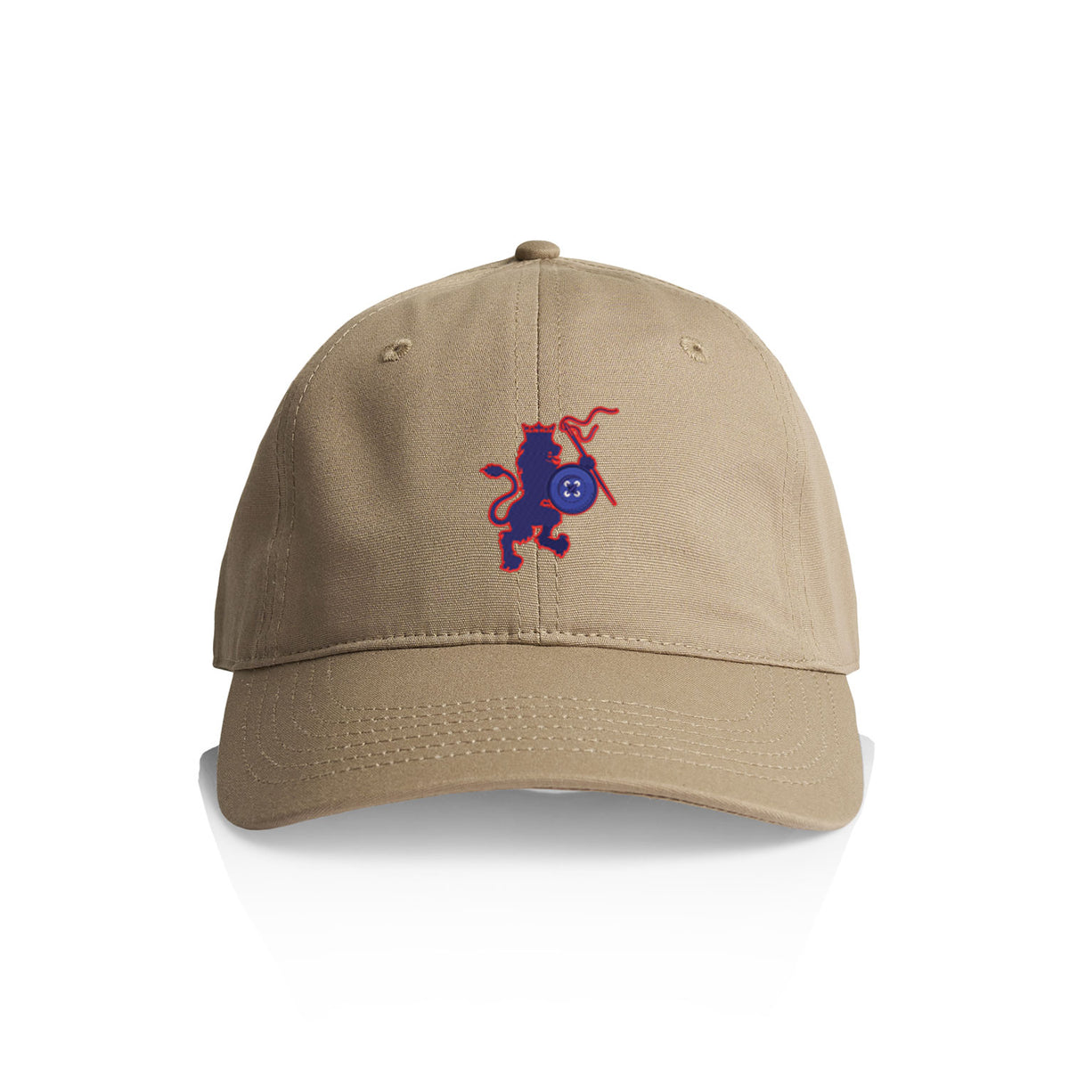 DonDeMarco Lion Crest Dad Hat, khaki product photo