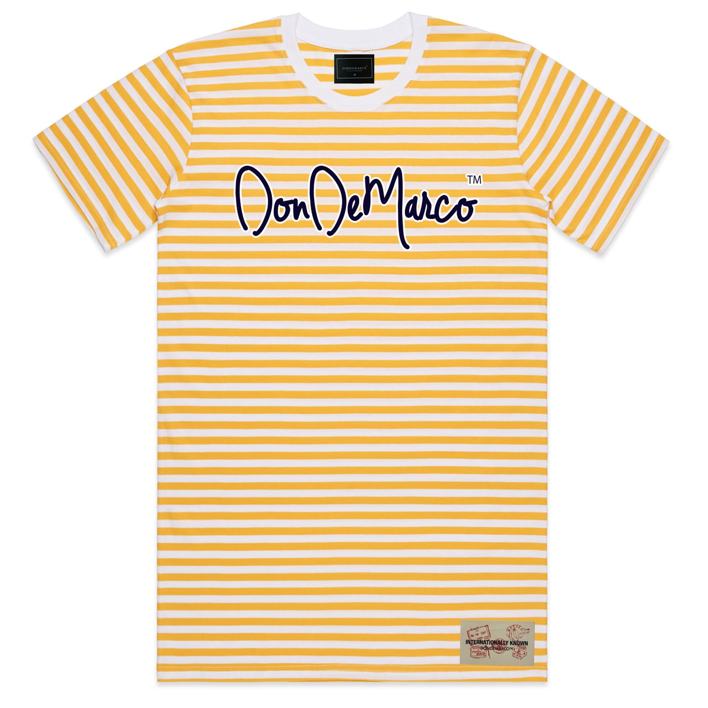 DonDeMarco Script Logo Stripped T-Shirt