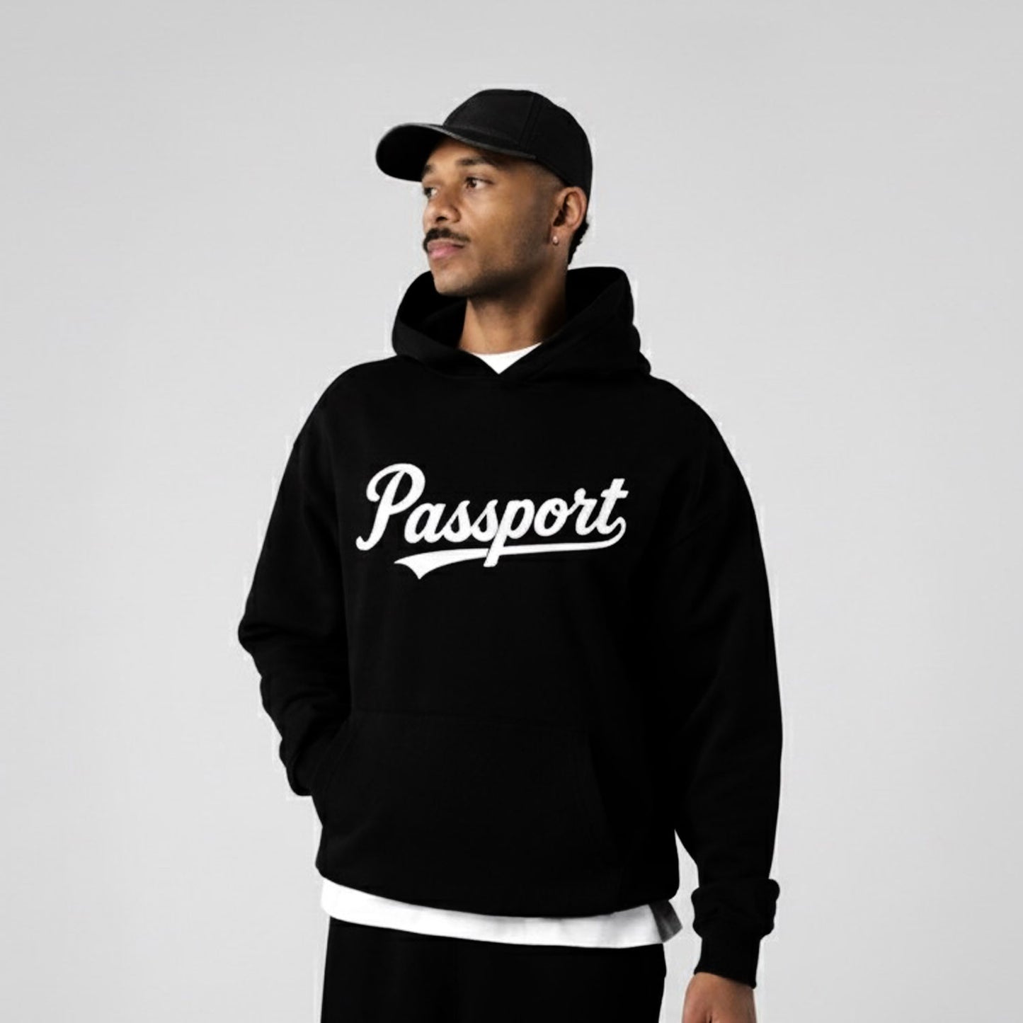 DonDeMarco “Passport” World Tour Hoodie – Black Luxury Streetwear Pullover