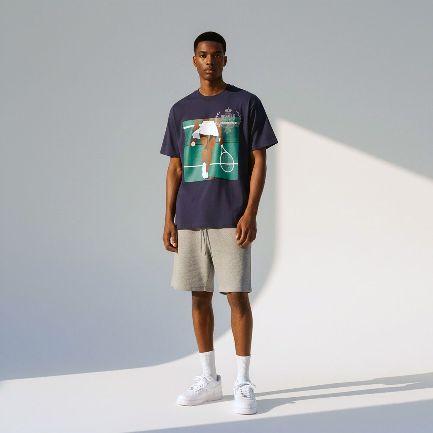 DonDeMarco "Baseline Queen" Tennis T-Shirt – Navy & White