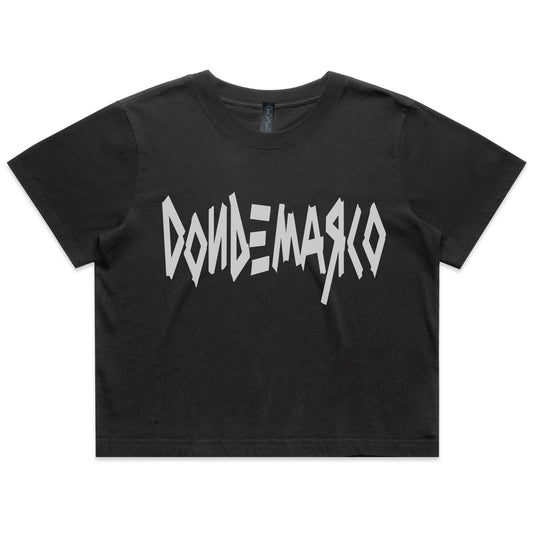 DonDeMarco Women’s “Masking Tape” Faded Crop Top