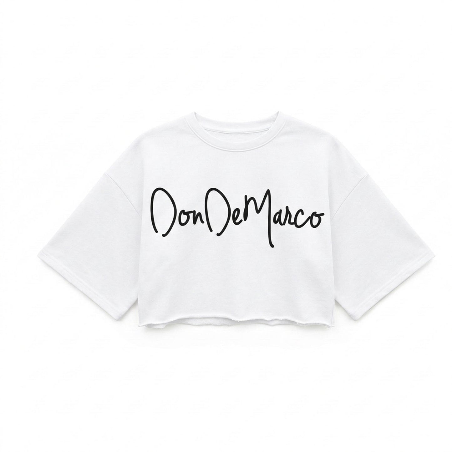 DonDeMarco Women’s Oversized White Crop Top