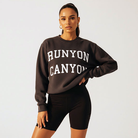 DonDeMarco Women's Runyon Canyon Faded Black Sweatshirt, model view 1