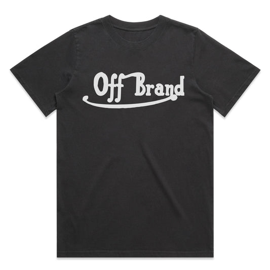 Off-Brand Script Logo Faded T-Shirt – Vintage Streetwear Tee
