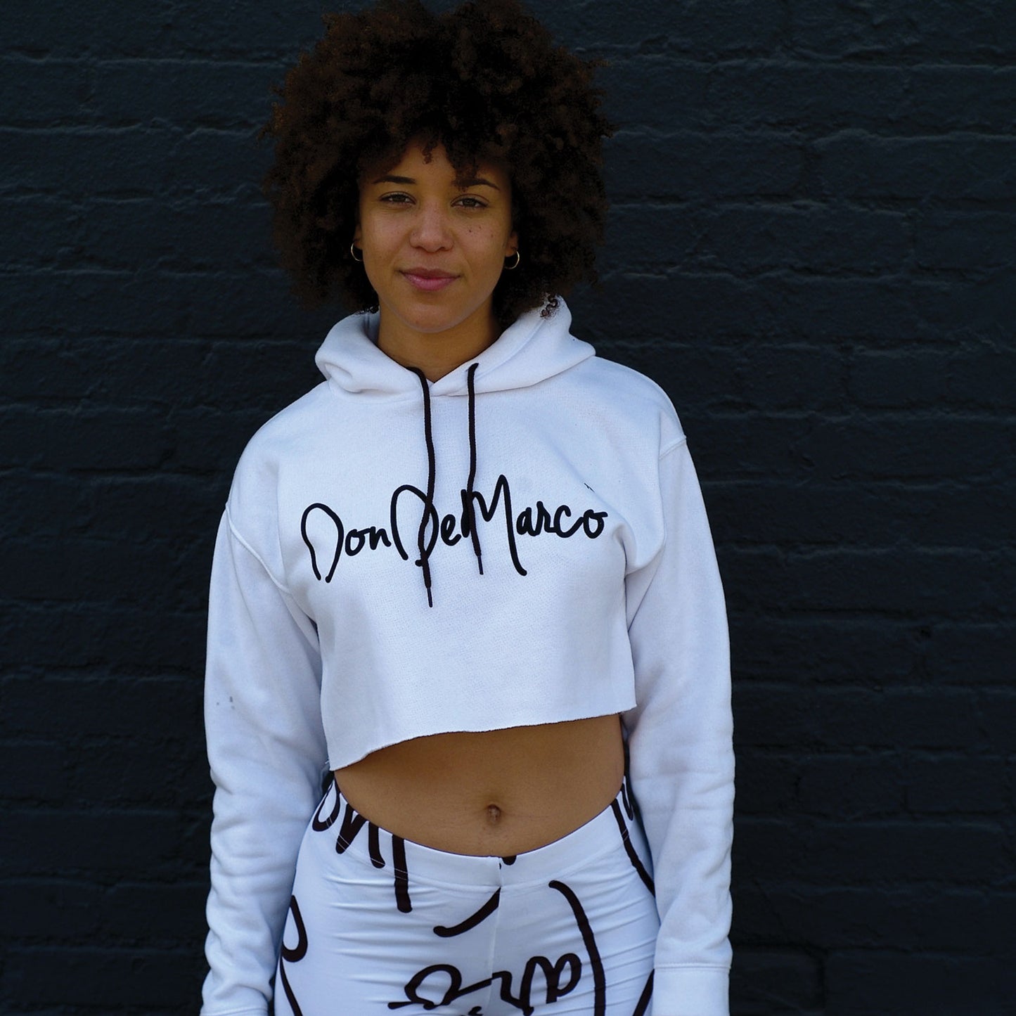 Monogram Cropped Hoodie-DonDeMarco