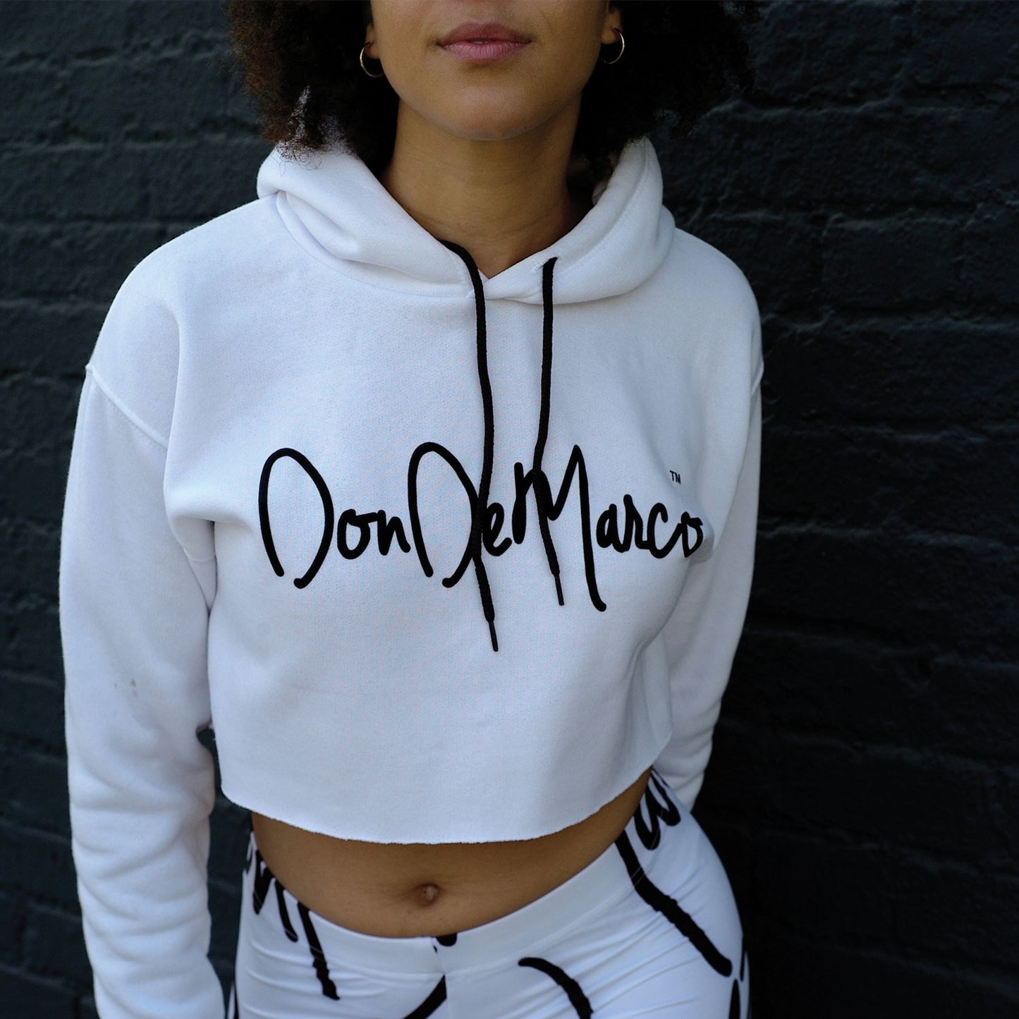 Monogram Cropped Hoodie-DonDeMarco