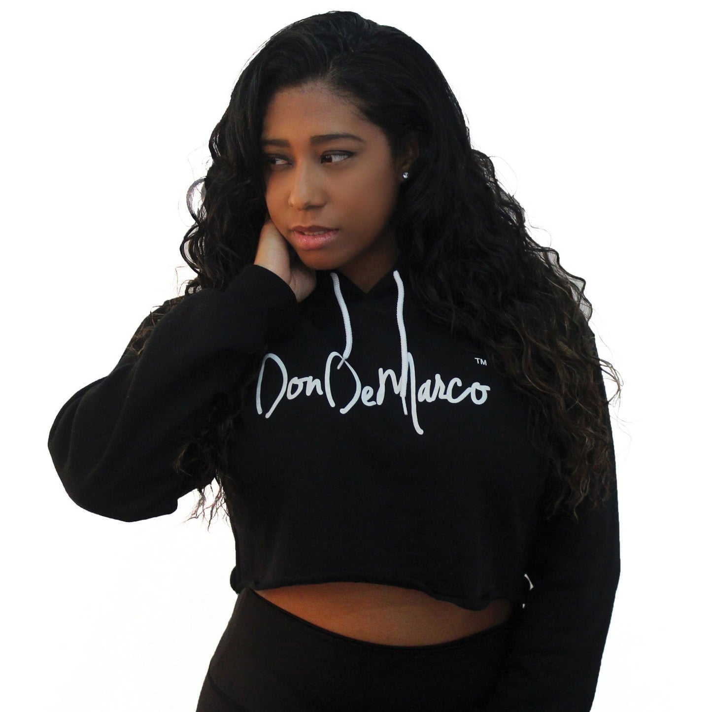 Monogram Cropped Hoodie-DonDeMarco